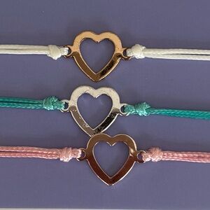 Heart Choker Necklace Set of 3 Heart Charm Chokers